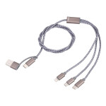 Troika nabíjecí kabel 3v1 (1 m, USB-C, šedý)