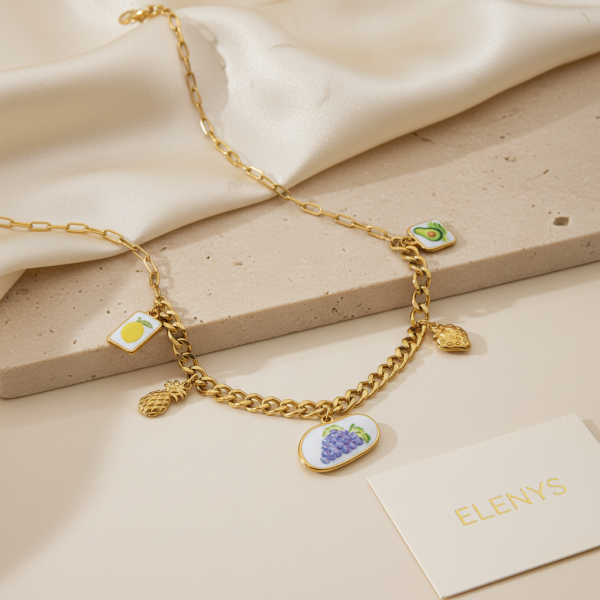 ELENYS Seline – pozlacený náhrdelník 18K žluté zlato Délka: 40,5+5 cm / max. 45,5 cm