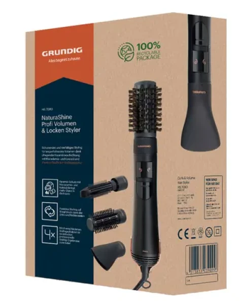 Grundig HS 7080 černá, růžové zlato / Kartáč na horký vzduch / 1000 W (GMS3180)