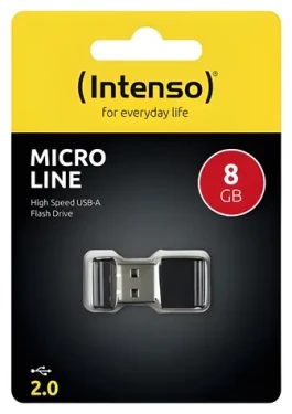 Intenso Micro Line 8GB černá / Flash disk / USB 2.0 / čtení 16,5 MB/s / zápis 6,5 MB/s (3500460)