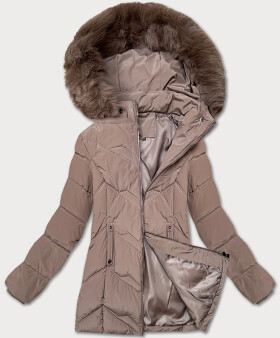 Dámská plus size zimní bunda s kapucí S'west cocoa (B8300-48) odstíny hnědé 52