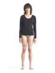 Dámské triko dlouhý rukáv ICEBREAKER Wmns Siren LS Sweetheart, Black velikost: M