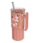 Nerezový termohrnek s brčkem Umi Floral Coral 720ml