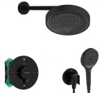 HANSGROHE - Sprchový set s termostatem pod omítku, s tělesem, průměr 25 cm, 3 proudy, matná černá SANI21HHH406