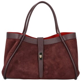 Módní dámská kožená kabelka na rameno Eris, tmavě vínová