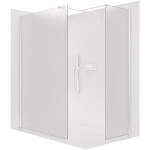 CERANO Sprchová zástěna Walk-in Onyx T L/P - 8 mm - hranatá vzpěra - bílá matná, mléčné sklo - 80x80x200 cm