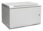 Nástěnný rozvaděč 19" 6U šedá (RAL7035) sestavený / Rozvaděč / 6U / 600×450 mm / kovové dveře (DN-W19 06U/450/MD)