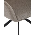 Židle jídelní, 180° otočný mechanismus, šedá voděodolná látka, černý kov