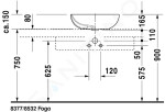 DURAVIT - Bathroom_Foster Umyvadlo na desku 495x350 mm, s přepadem, bez otvoru pro baterii, bílá 0335500000