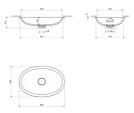 OMNIRES - SHELL M+ zápustné umyvadlo 54 x 34 cm, bílý lesk SHELL540UPBP