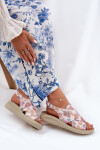 Dámské sandály z eko kůže s květinami multikolor Tosmelia 37