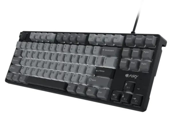 Fury Kanabo K2 černo-šedá / Mechanická herní klávesnice / US layout / USB / LED podsvícení / 80% (NFU-2386)