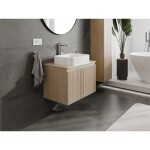 MEXEN/S - Rivel koupelnová skříňka pod umyvadlo 70 cm s deskou, 1 šuplík, reliéf , dub 91A20-07047-1-BFC81