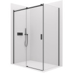 CERANO - Sprchový kout Santoro L/P - 8 mm - černá matná, transparentní sklo - 160x80x195 - posuvný CER-8050BD7343