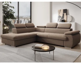 Rohová sedačka Viera, světle hnědá látka, levý roh
