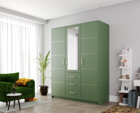 Šatní skříň Bali D3 Zelená Barva korpusu: Zelená