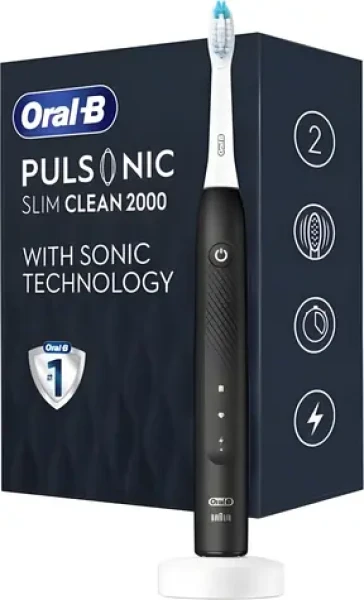 Oral-B Pulsonic Slim Clean 2000 černá / Sonický zubní kartáček / 2 režimy čištění / časovač (4210201396208)