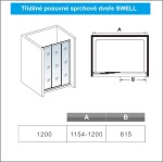 H K - Posuvné sprchové dveře SWELL D3 120, 115,4-120x195 L/P varianta SE-SWELLD3