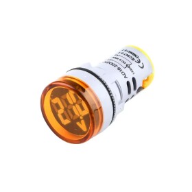 Panelový voltmetr pro DC napětí 5-100V, kulatý 22mm - Oranžový