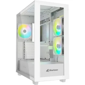 Sharkoon Rebel C60 Black RGB bílá / ATX / 2x USB 3.2 / 1x USB-C / 3x 120mm / bez zdroje / průhledná bočnice (4044951040049)