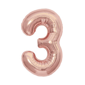 Balónek fóliový 85 cm rose gold číslo 3 - Albi