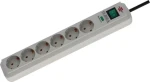 Brennenstuhl Eco-Line světle šedá / Přepěťová ochrana / 6 zásuvek / 1,5 m / 13 500 A (1159750015)