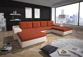 FRONTI Rohová rozkládací sedačka MILANO - oranžovo-béžová 22303