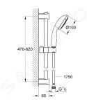 GROHE - Vitalio Start Set sprchové hlavice, 3 proudy, tyče a hadice, chrom 26032000