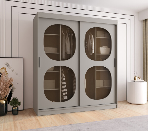 Šatní skříň Abi Bahrajn 2 Rozměry: 180 cm, Barva korpusu + barva dveří: Kašmír + Kašmír