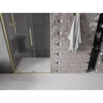 MEXEN/S - Velar L posuvné sprchové dveře 100, transparent, zlatá kartáčovaná 871-100-003-01-55