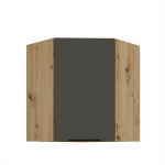 Horní rohová skříňka Aria 60x60 GN-72 1F (45°) Barva korpusu: Dub artisan, Barva dvířek: TA - Sandgrau AFM