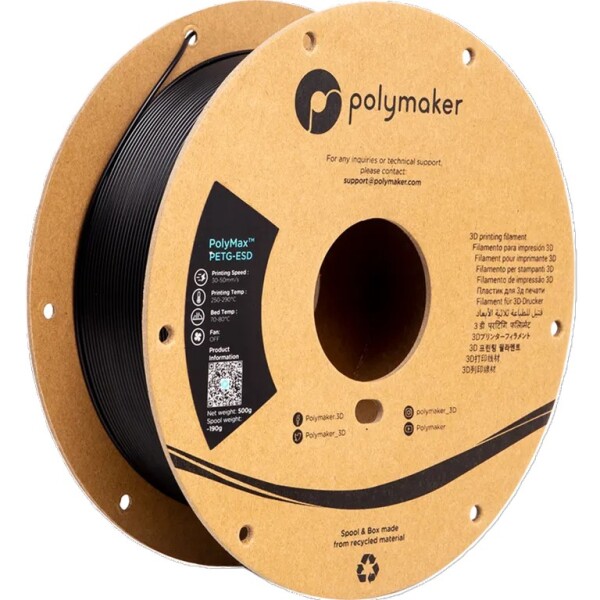 PolyMax PET-G ESD filament antistatický černý 1,75mm Polymaker 500g