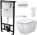 ALCADRAIN Sádromodul - předstěnový instalační systém s bílým/ chrom tlačítkem M1720-1 + WC CERSANIT CLEANONVIRGO + SEDÁTKO AM101/1120 M1720-1 ME1