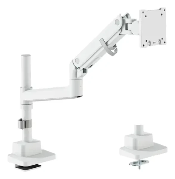 Digitus bílá / Držák pro jeden monitor / do 57" / VESA 75x75, 100x100 / nosnost 27 kg / plynová pružina (DA-90476)