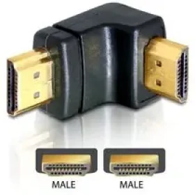 Delock adaptér HDMI A samec/samec, pravoúhlý, dolů (65073)