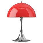 Louis Poulsen Přenosná lampa Panthella 250 V3 Opal Red / Chrome, červená barva