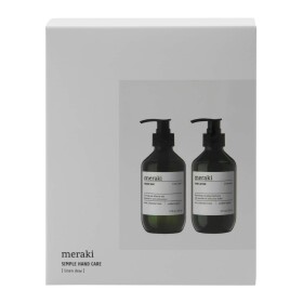Meraki Dárková sada péče o ruce Linen Dew – tekuté mýdlo + krém, zelená barva, plast
