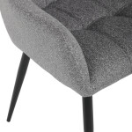 Židle jídelní, světle šedá látka, černý kov