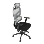 Kancelářská židle, šedá síťovina, černý plast, kolečka na tvrdé podlahy