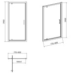 CERSANIT - Sprchové dveře ARTECO 80x190, kyvné, čiré sklo S157-007