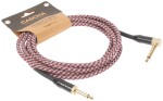 Cascha Professional Line Guitar Cable Angled Tweed Red 3 m