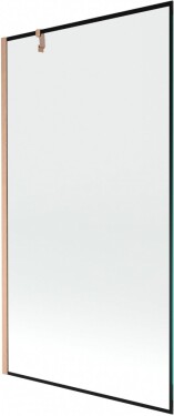 MEXEN/S - Next vanová zástěna FIX 100 x 150, černá vzor, měď kartáčovaná 895-100-000-00-70-65