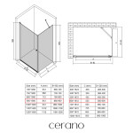 CERANO - Sprchový kout Antelo L/P - 6 mm - černá matná, transparentní sklo - 90x60x190 - otočný CER-477251