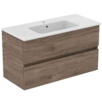 IDEAL STANDARD - Eurovit+ Skříňka s umyvadlem, 55x100x44 cm, 2 zásuvky, ořech R0575Y9