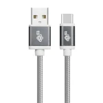 TB Touch 1,5 m šedá / Datový kabel / USB-A (M) - USB-C (M) / Opletený (AKTBXKUCSBA150S)