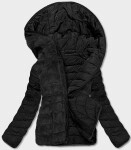 Černá krátká oboustranná dámská zimní bunda (2M-21507) odstíny černé XXL (44)