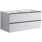 CERANO - Koupelnová skříňka pod umyvadlo s úchytkou Velora - bílá matná, úchytka černá - 119x53x46,5 CER-664984