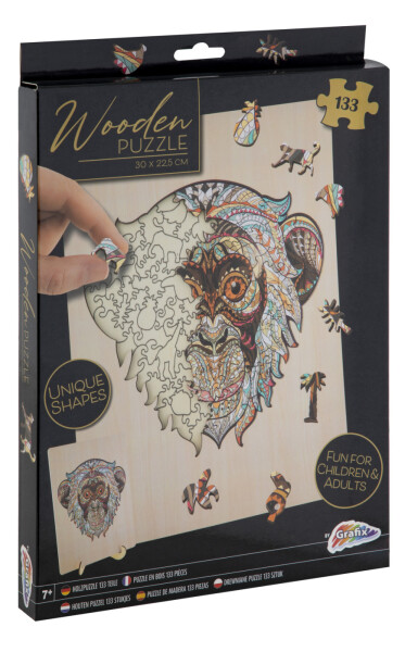 Dřevěné puzzle Opice 133 dílků - Craft Creative