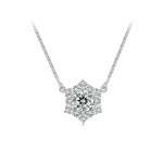 Stříbrný dvojitý náhrdelník Cristy 1 ct MOISSANITE + CERTIFIKÁT, Stříbrná 40 cm + 5 cm (prodloužení) certifikát GRA, hadřík na čištění stříbra, dárková krabička