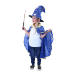 Dětský plášť modrý s kloboukem Čarodějnice